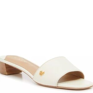 Ralph Lauren Ivory Mules with Gold Detail